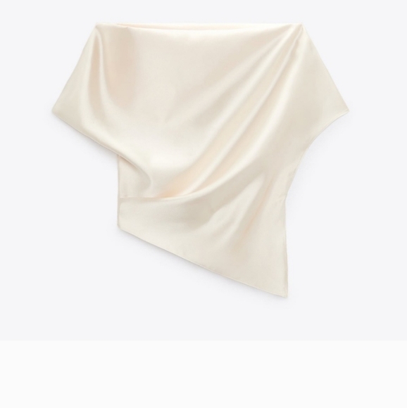 Zara ASYMMETRICAL SATIN EFFECT TOP - Picture 4 of 16